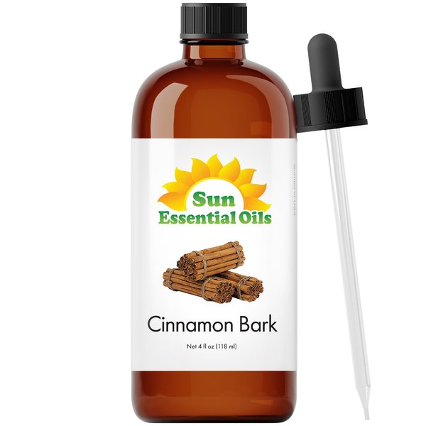 Sun Essential Oils - Cinnamon Bark Essential Oil 4 oz, Cinnamon Bark Oil for Skin, Humidifier, Diffuser, Hair - Cinnamon Oil