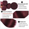 Straight Hair 8A Brazilian Virgin Hair 99j Burgundy Straight Hair 100% Unprocessed Human Hair Weaves 3 Bundles with Lace Closure 4x4 Free Part Red Wine Color Weft Weaves 12 14 16 with 12C,burgundy…