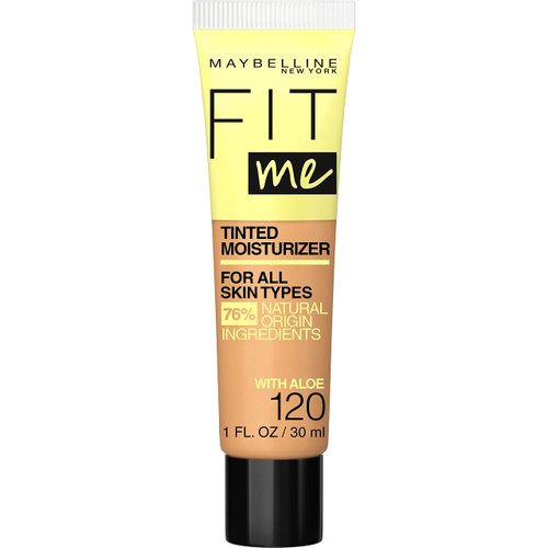 Maybelline Fit Me Tinted Moisturizer, Natural Coverage, Face Makeup, 120, 1 Count