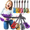 smilixin 11 Pack Inflatable Guitar,Blow Up Guitar,Inflatable Rock Star Toy Set,80s Party Decorations Inflatable Party Props, 10 Inflatable Guitars and 1 Inflator