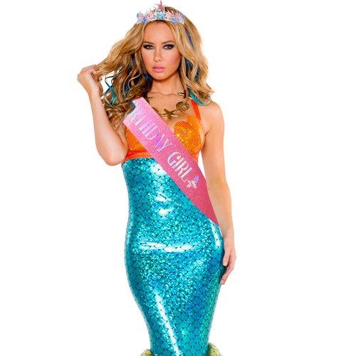 YARIEW Mermaid Birthday Decorations Mermaid Crown and Birthday Sash Mermaid Party Decorations for Women Birthday Crown Tiara for Women Halloween Costume Gifts