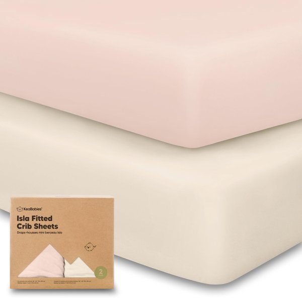 2-Pack Bamboo Viscose Crib Sheets for Boys, Girls - Fitted Crib Sheet, Organic Baby Crib Sheets Neutral, Crib Mattress Sheet, Toddler Bed Sheets, Baby Sheets for Crib, Unisex Crib Fitted Sheet (Cameo)