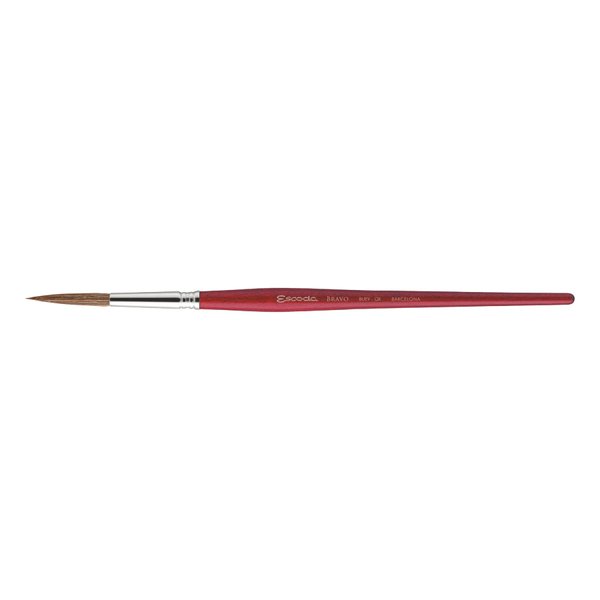 Escoda Bravo Series 6421 Artist Oil and Acrylic Paint Brush, Light Ox Hair, Long Round, Size 0