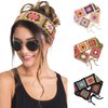 HAIMEIKANG Hippie Hair Bandanas Headbands for Women Boho Headband Knit Hair Bands Floral Head Wrap for Girls(Black+White+Gray)