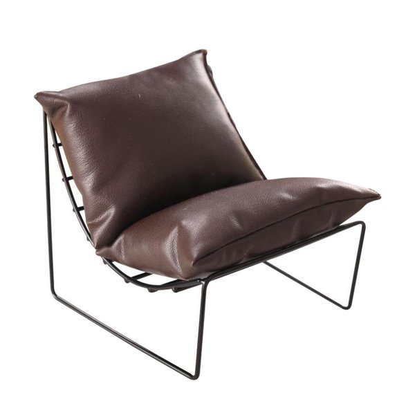 Almencla 1/6 Doll House Chair Armchair Decoration, Alloy Furniture for Kids Children, Dark Brown