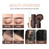 Eyebrow Stencil Kit, One Step Brow Powder Stamp Makeup with 12 Reusable Eyebrow Stencils＆1 liquid concealer, Professional Waterproof Brow Powder Stamp (#4 black brown)