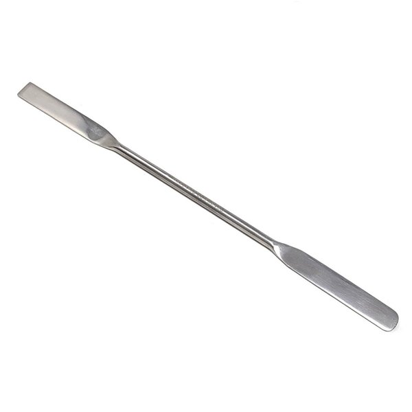 A2Z - Makeup Spatula Tool - Professional Beauty Stainless Steel Cosmetics Mixer Long Metal Spatula Depotting, Scraping, Mixing Makeup & Skincare Tools - For Makeup Artists (SQUARE & ROUND)