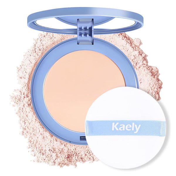 evpct Kaely Oil Control Face Pressed Powder Makeup, Controls Shine, Smooth Fine Lines for Flawless Lightweight Finishing Effect, Waterproof Long Lasting Face Cosmetics Cruelty-free, 04 Ivory