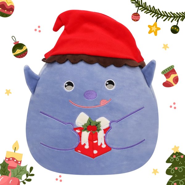 Hopearl Christmas Elf Plush Toy, Xmas Pillow Huggable Stuffed Animal, Smooth Plushies Pillow, Cute Festival Gifts for Kids Boys Girls, Soft Cute Comforting Companion, 13''