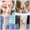 TopFunny Temporary Tattoos for Kids Christmas Makeup, 228Pcs Cartoon Tattoos (30 Sheets) Waterproof Fake Tattoo Body Art Stickers Children Party Decoration Supplies Gifts Favors Girls Boys Christmas