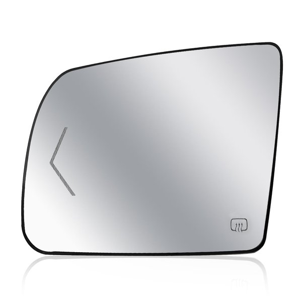 Driver Left Side Heated Mirror Glass - Side View Heated Convex Mirror Glass with Rear Holder and Turn Signal, Replacement For Toyota 2008-2017 Sequoia 2007-2020 Tundra Passenger Side Mirror