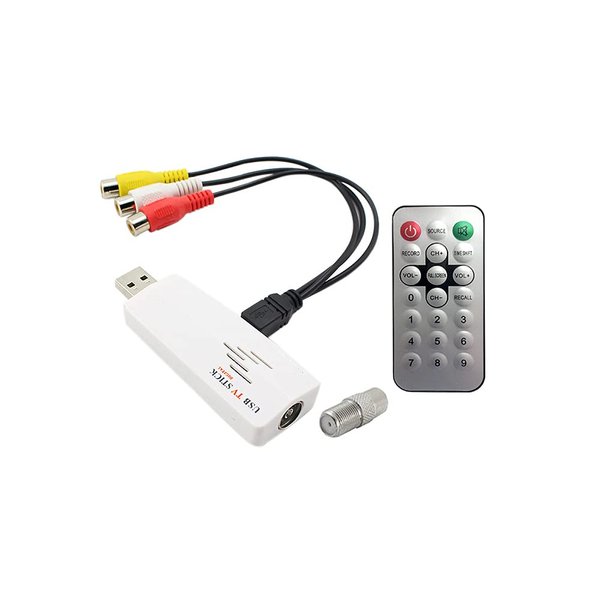 Universal Analog USB Cable TV Tuner with RCA A/V Input + DVR Software
