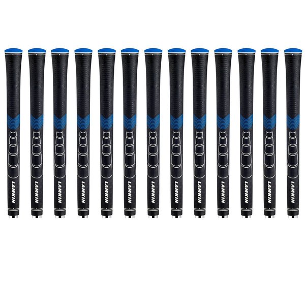 Lamkin Sonar + Golf Grips, Swinging Grips, with Lamkin's Fingerprint and Genesis Technology, 13- Bundle Pack, Black/Blue
