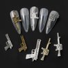 10Pcs 3D Metal Gun Nail Charms Alloy Weapon Nail Charm Luxury Rhinestones Gun Charms for Nails Gun Nail Jewels for Nail Art Decoration Accessories DIY Nail Art Tools Nail Supplies
