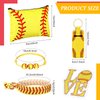 LEIFIDE 148 Pcs Softball Gift for Girls Softball Party Favors Softball Makeup Bag Softball Bracelet Keychain Stickers Hair Ties for Sport Birthday Decoration