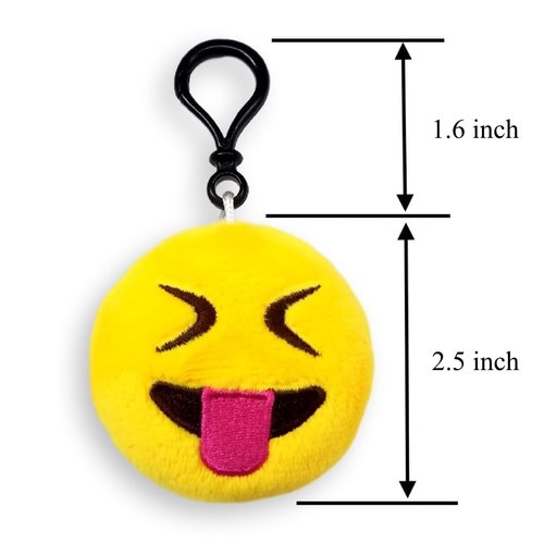 OHill 60 Pack Mini Plush Emoticon Keychain Mini Pillows Key Ring for Birthday Event Party Favors Supplies