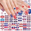 SILPECWEE 15 Sheets 4th of July Nail Polish Strips Independence Day Nail Wraps for Women Patriotic American Nail Polish Stickers Self Adhesive Fingernail Manicure Design with Nail File