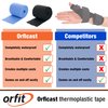 Orfit Orficast Easy-Form Splinting Material Heat-Activated Thermoplastic Tape For Trigger Finger, Thumb, Arthritis Pain Relief, Hand Support 1” x 9’, Black, One Roll