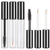 Molain Empty Mascara Tube, 5ML Eyeliner Tube and Lip Gloss Tubes, Eyelash Cream Container Bottle with Rubber Inserts for Castor Oil, Ideal Kit for DIY Cosmetics Clear Travel Bottle(Black,5ml)