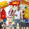 10Pcs Picnic BBQ Party Balloons Hamburger Hot Dog Ketchup Mustard Bottle Balloons for BBQ Picnic Cookout Summer Birthday Baby Shower Party Decorations Supplies