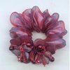 AsggBah 3pcs Premium Hair Elastic Scrunchies with Flower & Pearl Deco Elegant Hair Ties Hair Band Hair Accessory for Ponytail Hairball (Red+Purple+Brown)
