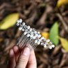 JJAKAWIN Bride Pearl Wedding Hair Comb Silver Hair Piece Rhinestone Headpiece Bridal Hair Accessories for Women and Girls HC043