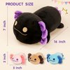 Toys for Girls Ages 3 4 5 6 7 8+ Years -16" Black Axolotl Mommy Stuffed Animal with 3 Baby Axolotl in Her Tummy, Cute Salamander Plush Toys Set, Toys for Baby, Toddler, Kids, Christmas, Birthdays Gift