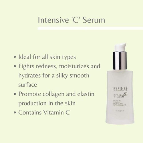 Refinee Intensive Anti Aging Serum - C Face Super Serum - Intensive Wrinkle Serum - Vitamin C Face Serum - Face Firming Serum for Wrinkles, Age Spots, Hyperpigmentation - 1oz Bottle