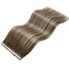 LaaVoo Real Hair Extensions Tape in Human Hair Tape in Extensions Human Hair 40pcs 100g Balayage Ash Brown to Blonde Mix with Platinum Blonde Invisible Tape in Hair Extensions 20 Inch