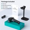 Anyeast Barcode Scanner with Stand, Bluetooth and Wireless Barcode Scanner, Inventory 2D 1D QR Code Scanners for Computer POS, Handheld CMOS Image Bar Code Reader for Warehouse Library Supermarket