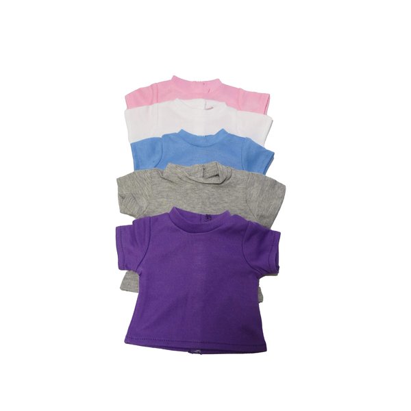 American Fashion World T-Shirts Set for 18-Inch Dolls | 5 Pieces | Premium Quality & Trendy Design | Dolls Clothes | Outfit Fashions for Dolls for Popular Brands