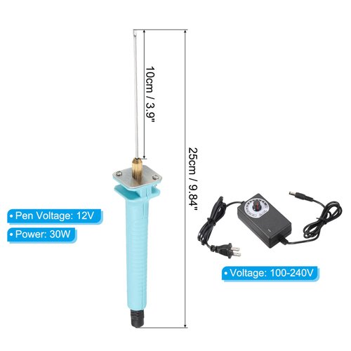 PATIKIL 10CM 24W 110V-250V Foam Cutting Pen Set, Electric Hot Foam Cutter Pen Cutting Tools with Start Switch & Power Adapter for DIY Art Craft, Blue