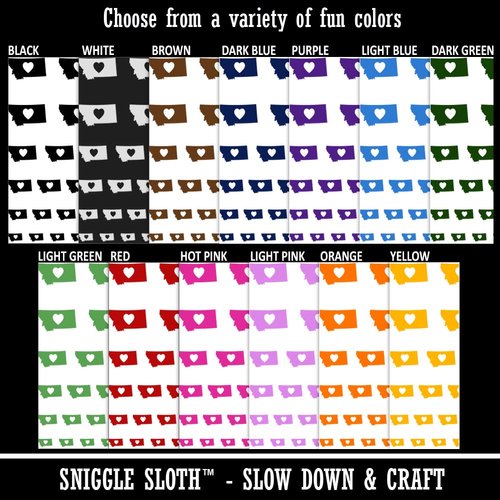 Montana State with Heart Temporary Tattoo Water Resistant Fake Body Art Set Collection - Light Pink (One Sheet)