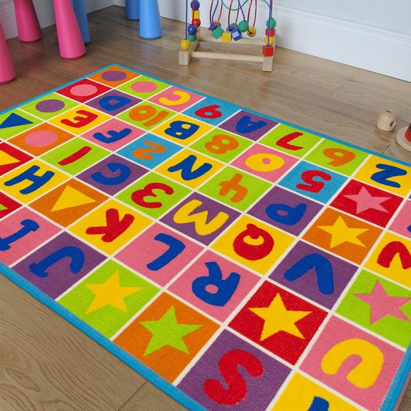 Pro Rugs PR’s Kids/Baby Room Area Rug. Letters and Numbers with Vibrant Colors and Shapes (5 Ft X 7 Ft)