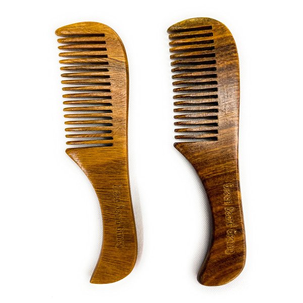 Tree-mendous Sandalwood Mustache Comb 2-Pack - Durable Pocket Combs that Plant Trees by Green Beard Grmng