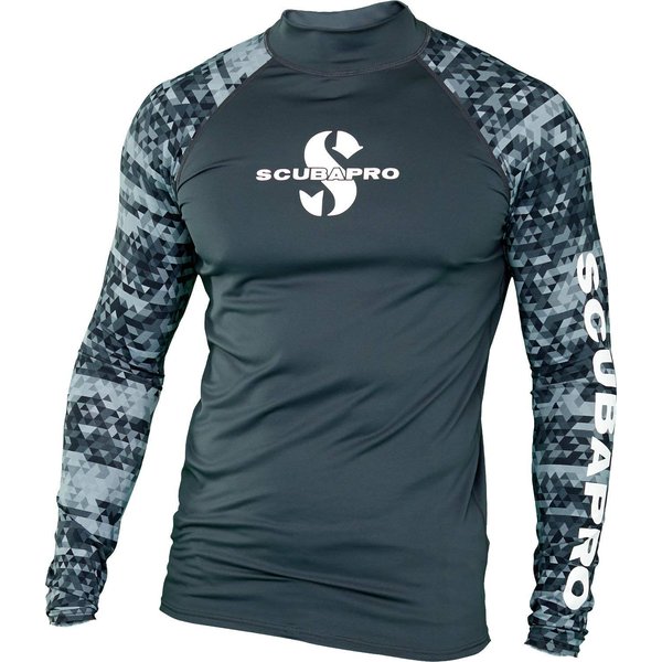 Scubapro Men's Standard UPF 50 Rash Guard, Long Sleeve, Graphite, S
