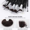 DUcare Makeup Brushes 15Pcs Makeup Brush Set with Bag Kabuki Foundation Blending Blush Eyeliner Shadow Brow Concealer Brushes Kit Black