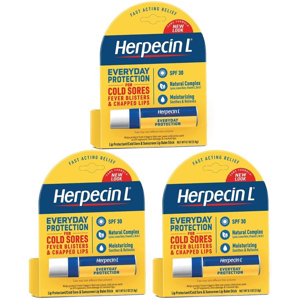 Herpecin L Lip Protectant Spf 30, 0.1 Oz (Pack of 3)