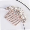 Didiseaon Bridesmaid Hair Accessories Rhinestone Barrettes Bridal Headpiece Bridal Hair Comb Pearl Hair Accessories Bride Hair Comb Women Hair Comb Tiara Women's Hair Dryer Wedding