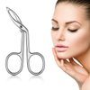 3 Packs Eyebrow Tweezers, Scissors Shaped Eyebrow Straight Tip Tweezers Clip, Flat Tip Tweezers Hair Plucker, Straight Tip Hairgripping Eyebrow (Silver Plated)