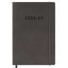 2024-2025 Academic Planner - Weekly and Monthly Planner July 2024 - June 2025, Holidays, Contacts and Notes Pages, Vegan Leather Cover, Elastic Closure, 5.5”x8.25”, Grey