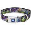 Dog Collar Seatbelt Buckle Monsters University Character Lineup Gray 13 to 18 Inches 1.5 Inch Wide