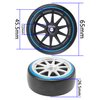HIRCQOO 1/10 RC Hard Plastic Drift Tires & Wheel Rims 12mm Hex 10-Spoke Compatible with HSP HPI Tamiya TT01 TT02 Kyosho Traxxas 4-Tec 2.0 Himoto Redcat Racing 1/10 On-Road RC Drift Drifting Car