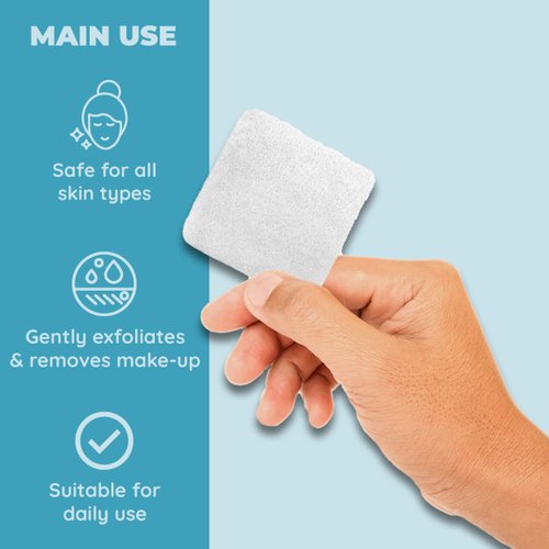 Mini Facial Exfoliating Pads, 100 Count per Pack: Makeup Remover and Cleanser Sponges for Face, Suitable for All Skin Types