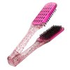 ZJchao Clamp Hair Brush, Double Sided Brush Clamp Hair Straightening Brush V Shape Double Comb Hair Straightening Splint Comb Soft Hair Straightener Clamp Brush Styling Tool Brushes for Women Men