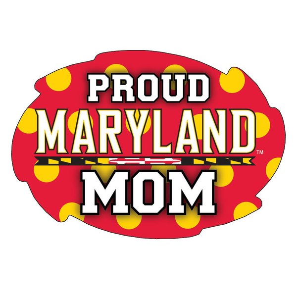 R and R Imports, Inc Maryland Terrapins NCAA Collegiate Trendy Polka Dot Proud Mom 5" x 6" Swirl Decal Sticker Officially Licensed Collegiate Product