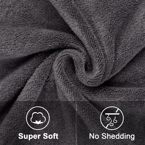 Orighty Bath Towel Set Pack of 2 - Soft Feel Grey Bath Towel Sets, Highly Absorbent Microfiber Towels for Body, Quick Drying, Microfiber Bath Towels for Sport, Yoga, SPA, Fitness, (27’’ x 54’’)