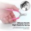 Cuticle Trimmer, 3/4 Jaw Extremely Sharp Cuticle Nippers, Professional Nail Cuticle Trimmer Tools, Non-slip Silicone Handle Cuticle Clipper for Nail Care Pedicure Manicure Nail (Pink)