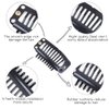 Lysilf Snap Clips for Clip in Hair Extensions U-shape with soft rubber 9 Teeth 6 Holes Stainless Steel Material 20 Pcs/pack 28mm (20Pcs, Black)