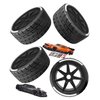 Rcarmumb RC Truck Tires Upgrades Part for 1/7 Arrm a Felony 6S BLX,RC Wheel Tires Set,2PCS 42/100 2.9 Tires,2PCS 53/107 2.9 Tires,Black